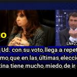 VIDEO - Feinmann: "Si Ud. con su voto llega a repetir lo mismo que en la última elección, Cristina tiene mucho miedo de ir PRESA...".