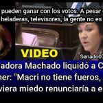 VIDEO - La senadora Machado liquidó a Cristina: "Macri no tiene fueros, si ella no tuviera miedo renunciaría a ellos"