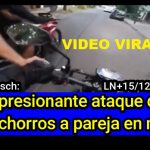 VIDEO VIRAL - Impresionante ataque de motochorros a pareja que iba en otra moto.