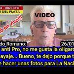 VIDEO - A Gerardo Romano no le gusta el Pro y la oligarquía, pero hace fotos y notas para La Nación.